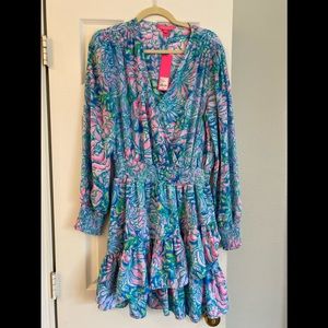 Lilly Pulitzer Cristiana Stretch Dress In Full Bloom Size 12. NWT